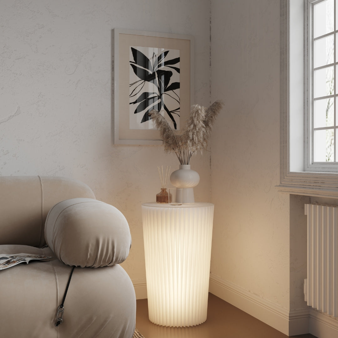 Table basse éclairée